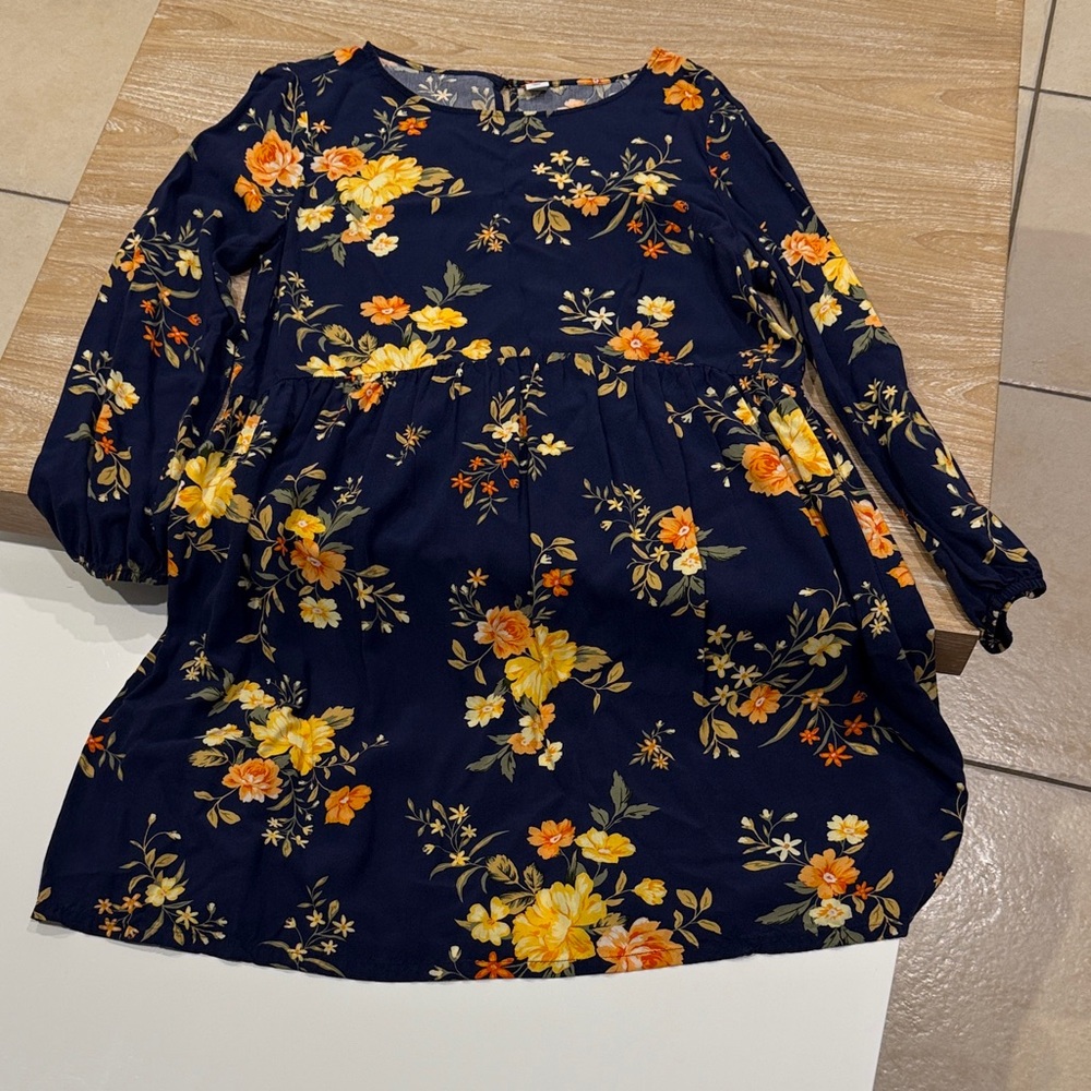 Old Navy Floral Dress - Navy, Orange, Yellow